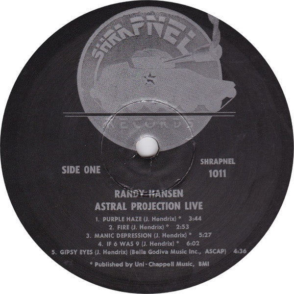 Randy Hansen : Astral Projection - Live (LP, Album)
