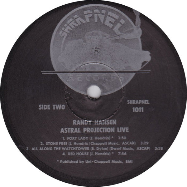 Randy Hansen : Astral Projection - Live (LP, Album)