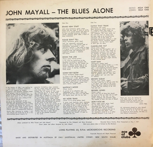 John Mayall : The Blues Alone (LP)