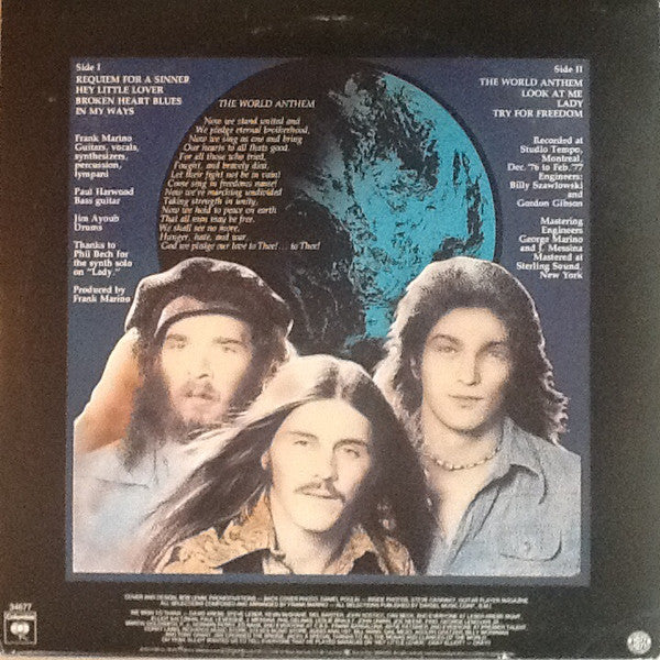 Frank Marino & Mahogany Rush : World Anthem (LP, Album, Ter)