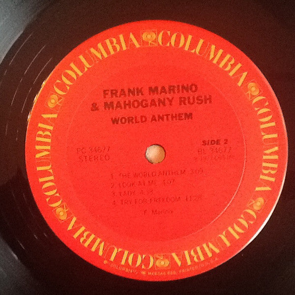Frank Marino & Mahogany Rush : World Anthem (LP, Album, Ter)