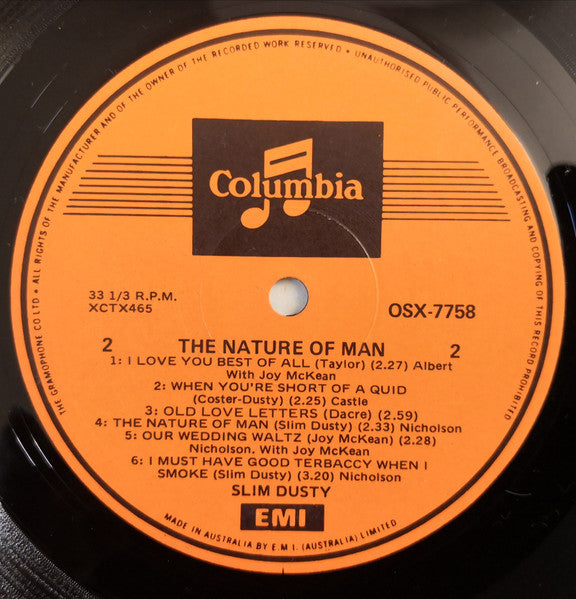 Slim Dusty : The Nature Of Man (LP, Mono, RE)