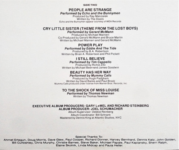 Various : The Lost Boys - Original Motion Picture Soundtrack (LP, Comp)