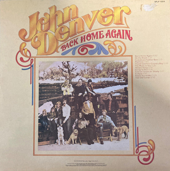 John Denver : Back Home Again (LP, Album, RE)