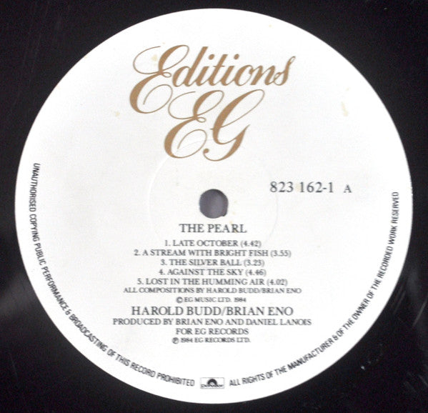 Harold Budd / Brian Eno With Daniel Lanois : The Pearl (LP, Album)