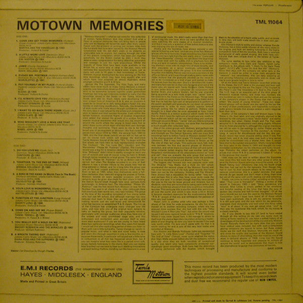 Various : Motown Memories (LP, Comp, Mono)
