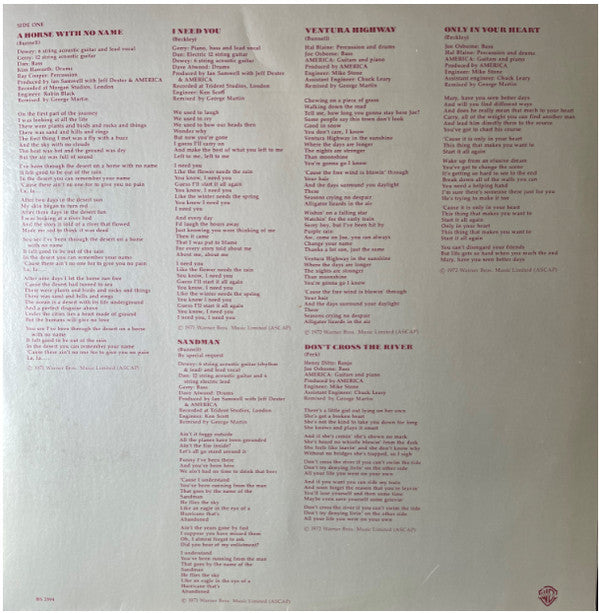 America (2) : History · America's Greatest Hits (LP, Comp)