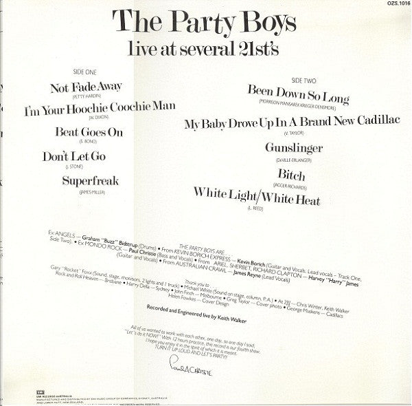 The Party Boys (3) : Live At Several 21st's (LP, Album)
