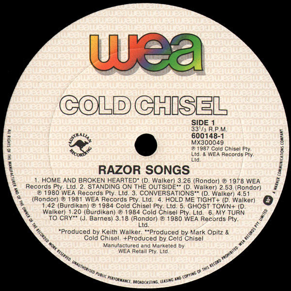 Cold Chisel : Razor Songs (LP, Comp)