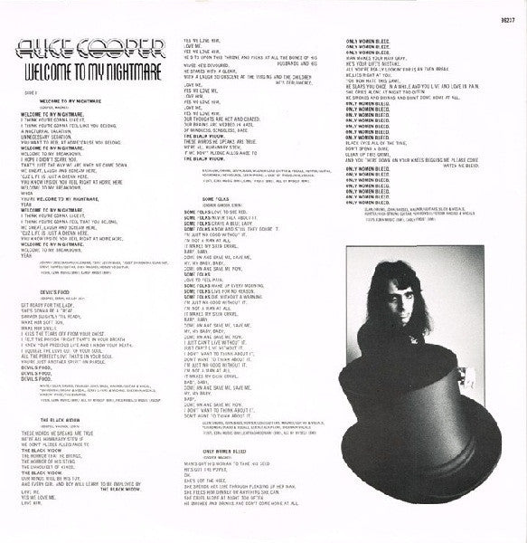 Alice Cooper (2) : Welcome To My Nightmare (LP, Album, RE)