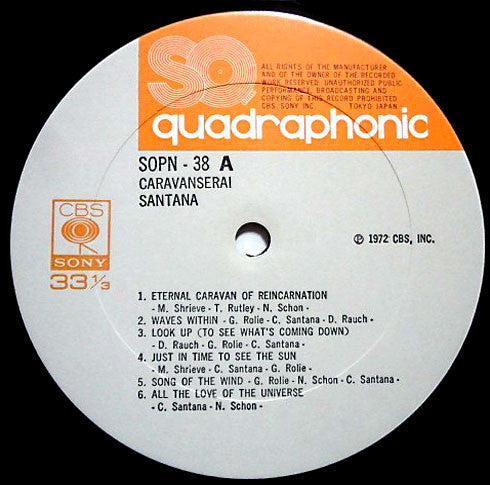 Santana : Caravanserai (LP, Album, Quad, Ltd, RE, S/Edition, Sas)