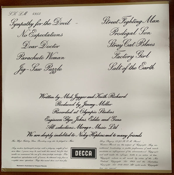 The Rolling Stones : Beggars Banquet (LP, Album, Gat)