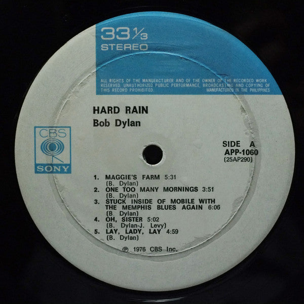 Bob Dylan : Hard Rain (LP, Album)