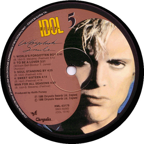 Billy Idol : Whiplash Smile (LP, Album)