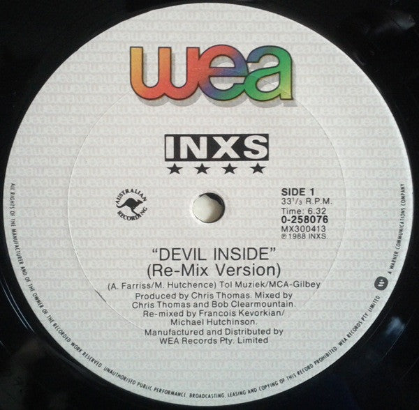 INXS : Devil Inside (Re-Mix Version) (12", Single)
