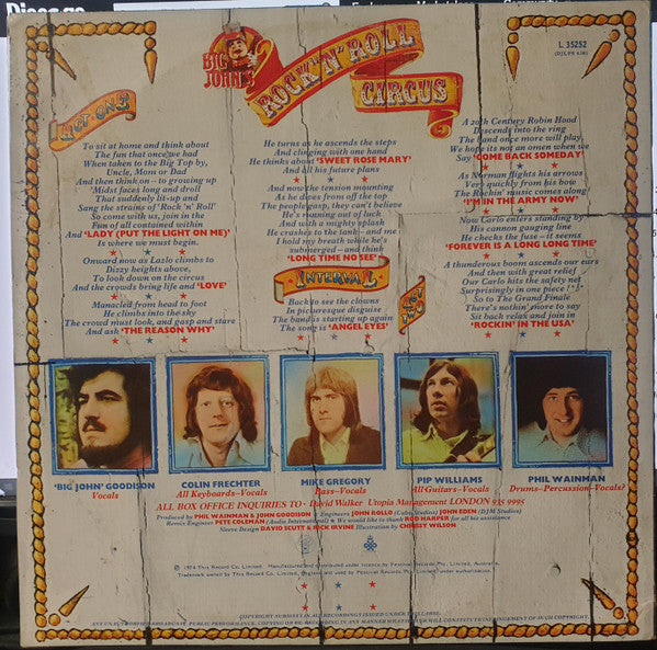 Big John's Rock 'N' Roll Circus : Big John's Rock 'N' Roll Circus (LP, Album)