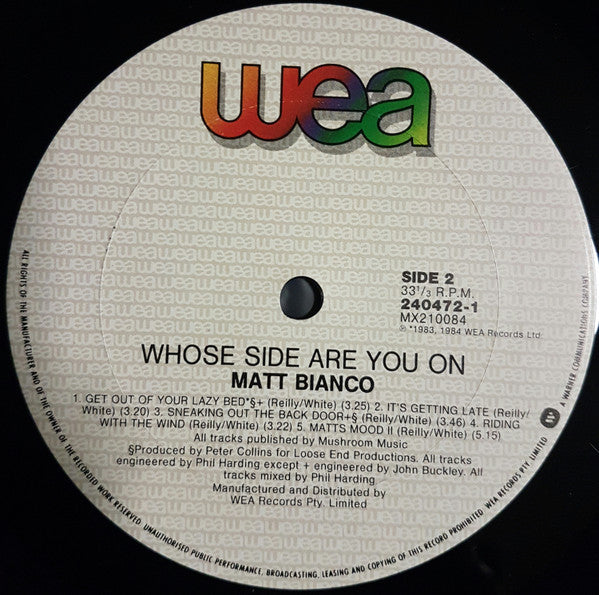 Matt Bianco : Whose Side Are You On (LP, Album)