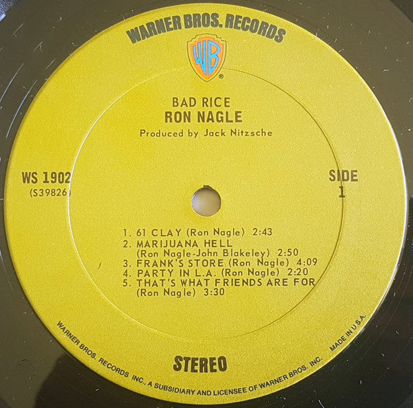 Ron Nagle : Bad Rice (LP, Album, Gat)