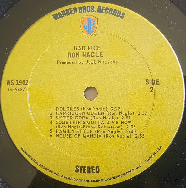 Ron Nagle : Bad Rice (LP, Album, Gat)