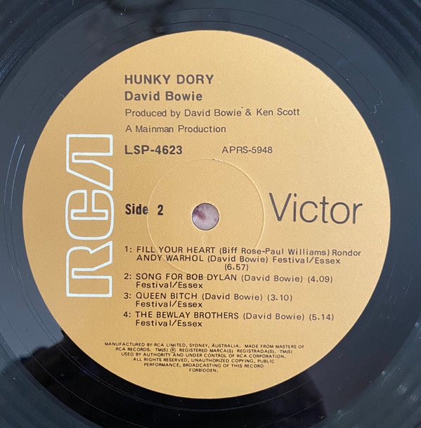 David Bowie : Hunky Dory (LP, Album, RP)
