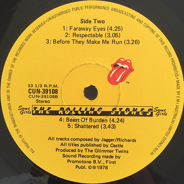 The Rolling Stones : Some Girls (LP, Album, Die)