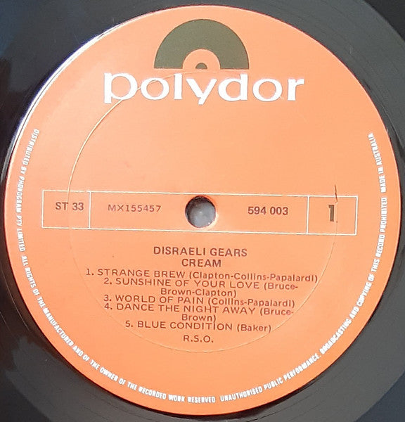 Cream (2) : Disraeli Gears (LP, Album, RE)