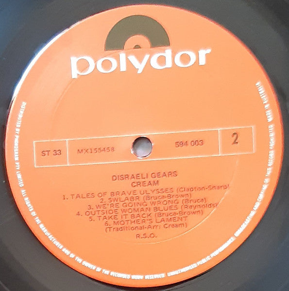 Cream (2) : Disraeli Gears (LP, Album, RE)