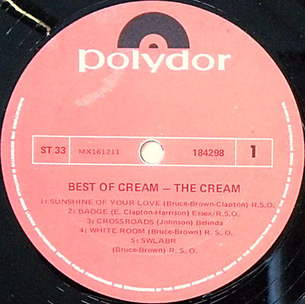 Cream (2) : Best Of Cream (LP, Comp)