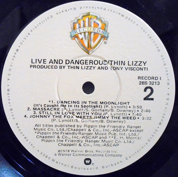 Thin Lizzy : Live And Dangerous (2xLP, Album, Win)