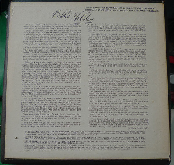 Billie Holiday : Lady Lives Volume 1: Broadcast Performances 1949-1953 (LP, Album, Lig)