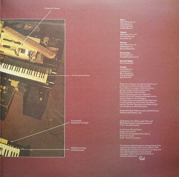 Rick Wakeman : The Six Wives Of Henry VIII (LP, Album, RP)