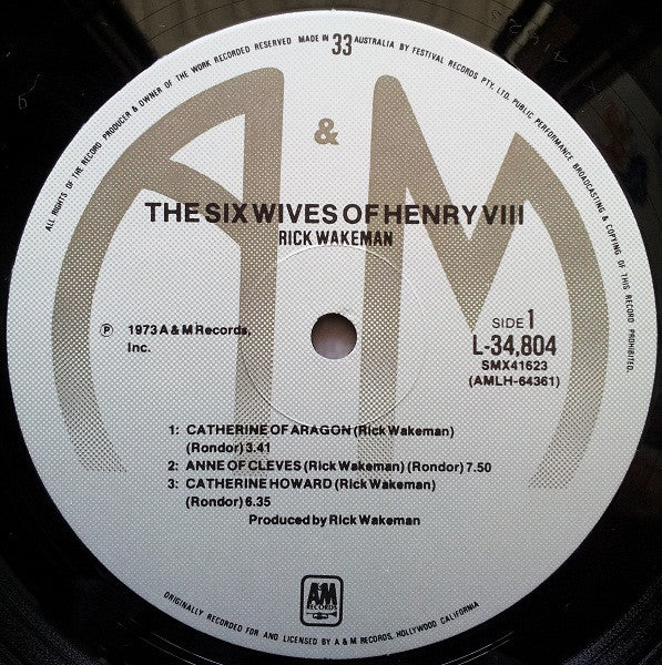 Rick Wakeman : The Six Wives Of Henry VIII (LP, Album, RP)
