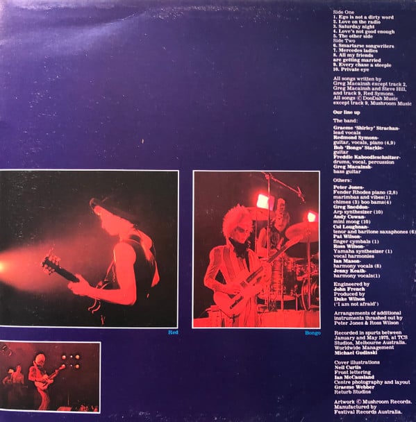 Skyhooks : Ego Is Not A Dirty Word (LP, Album, Gat)
