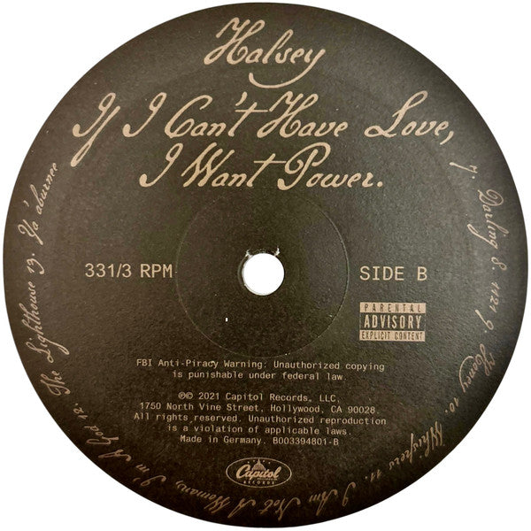 Halsey : If I Can't Have Love, I Want Power (LP, Album, Ltd, Whi)