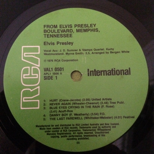 Elvis Presley : From Elvis Presley Boulevard, Memphis, Tennessee (LP)