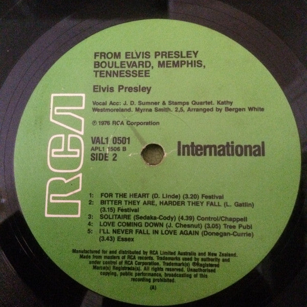 Elvis Presley : From Elvis Presley Boulevard, Memphis, Tennessee (LP)