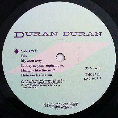 Duran Duran : Rio (LP, Album)