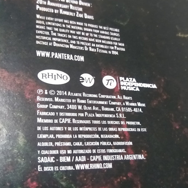 Pantera : Far Beyond Bootleg - Live From Donington '94 (LP, Album)