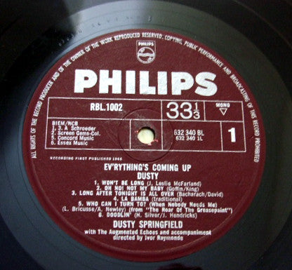 Dusty Springfield : Ev'rything's Coming Up Dusty (LP, Album, Mono)