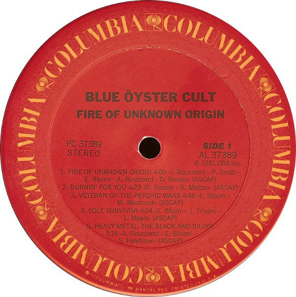 Blue Öyster Cult : Fire Of Unknown Origin (LP, Album, RE)