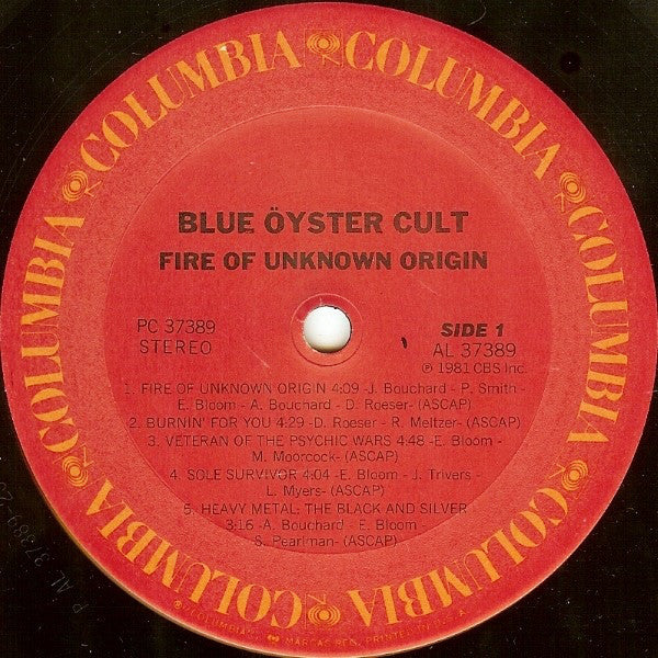 Blue Öyster Cult : Fire Of Unknown Origin (LP, Album, RE)