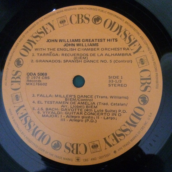 John Williams (7) : John Williams Greatest Hits (LP, Comp)