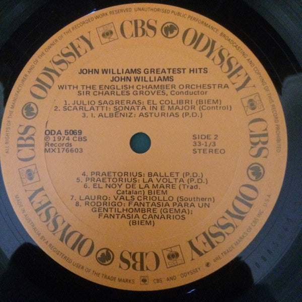 John Williams (7) : John Williams Greatest Hits (LP, Comp)