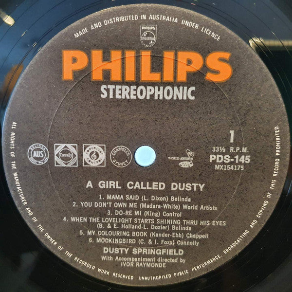 Dusty Springfield : A Girl Called Dusty (LP, Album, RE)