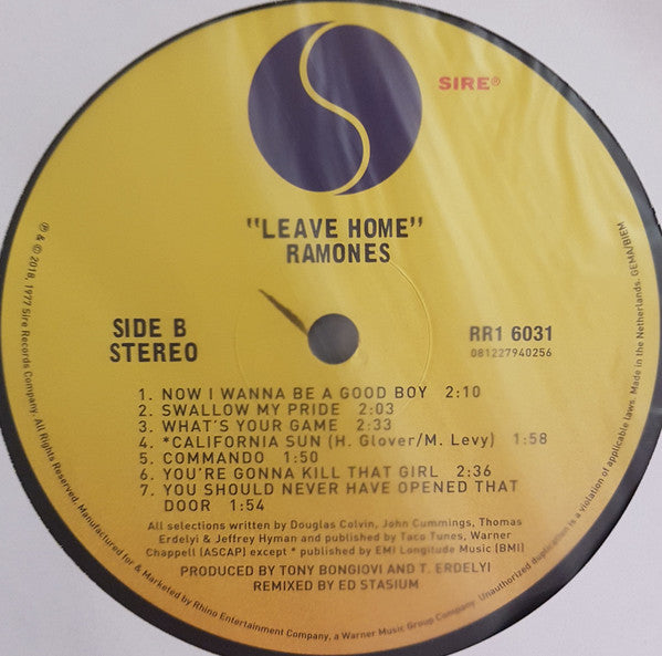 Ramones : Leave Home (LP, Album, RE, RM, 180)