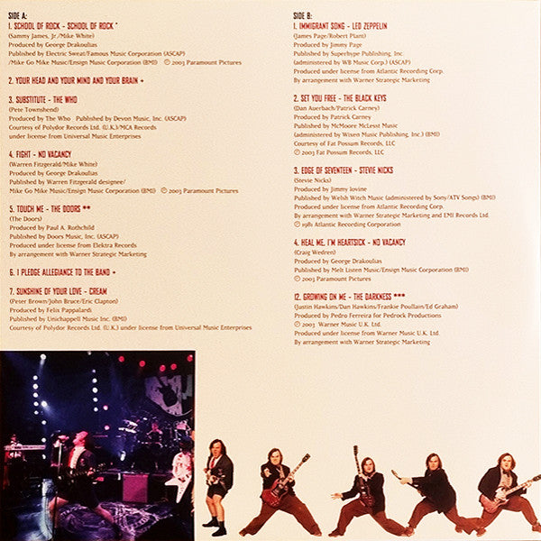 Various : School Of Rock (Music From And Inspired By The Motion Picture) (LP + LP, S/Sided, Etch + Comp, Ltd, RE, Ora)
