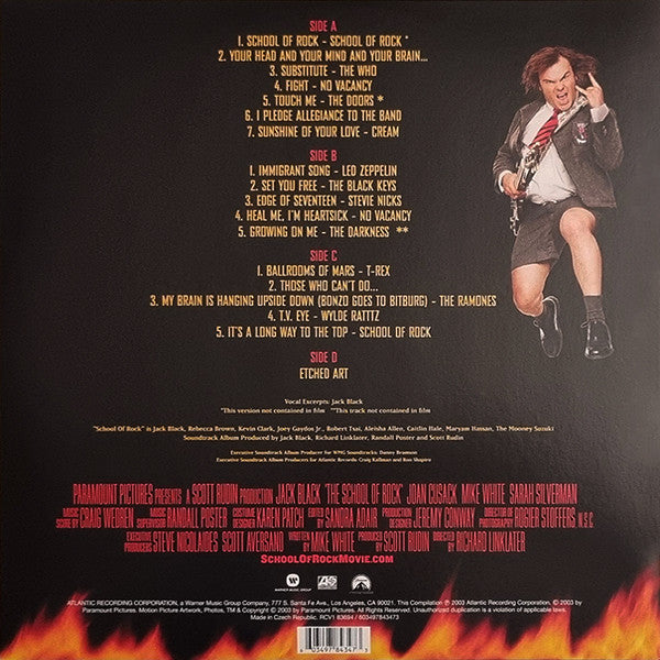 Various : School Of Rock (Music From And Inspired By The Motion Picture) (LP + LP, S/Sided, Etch + Comp, Ltd, RE, Ora)
