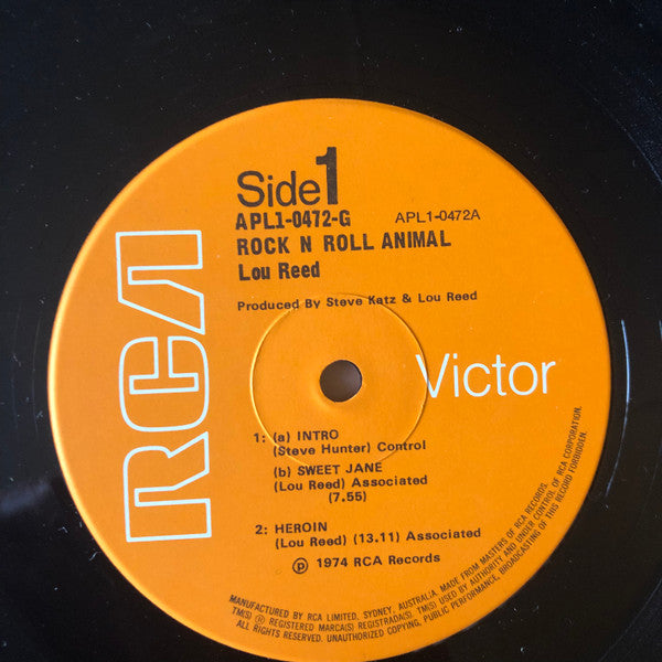 Lou Reed : Rock N Roll Animal (LP, Album, Gat)