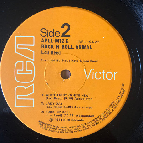 Lou Reed : Rock N Roll Animal (LP, Album, Gat)