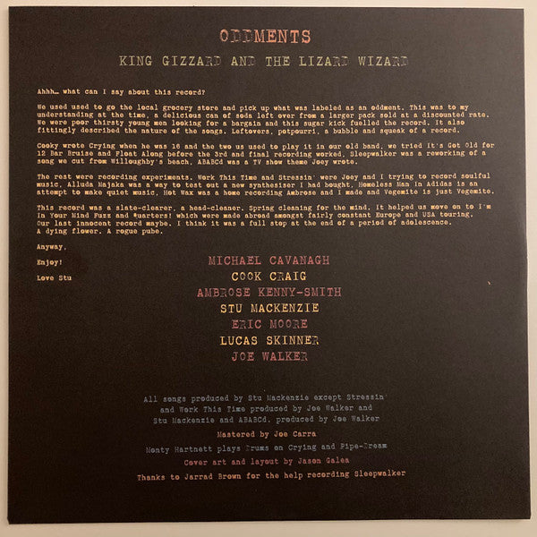 King Gizzard And The Lizard Wizard : Oddments (LP, Album, RE, Pur)